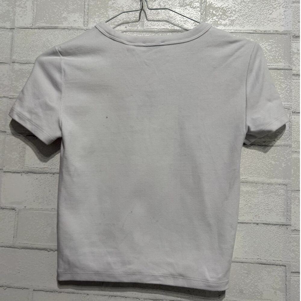 Artizia Sunday Best BestHug Ribbed T-Shirt White Teddy Bear Embroidery Womens XS - Picture 6 of 7